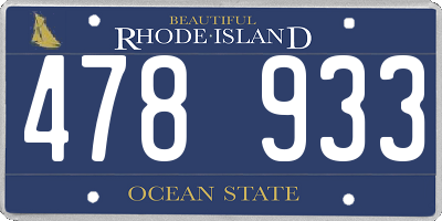 RI license plate 478933