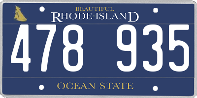 RI license plate 478935