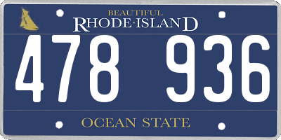 RI license plate 478936
