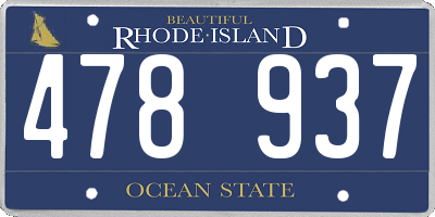 RI license plate 478937