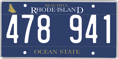 RI license plate 478941