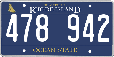 RI license plate 478942