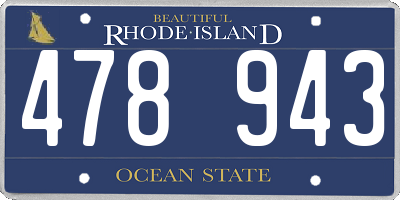 RI license plate 478943