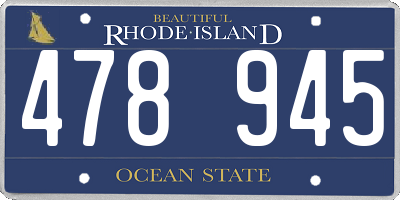 RI license plate 478945