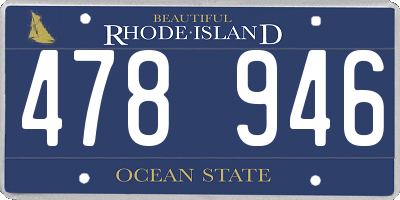 RI license plate 478946