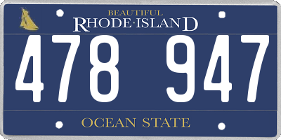 RI license plate 478947