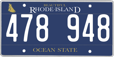 RI license plate 478948