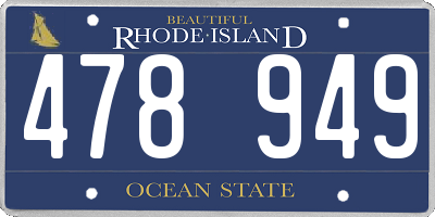 RI license plate 478949