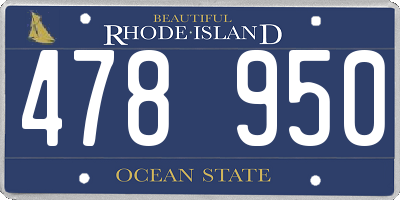 RI license plate 478950