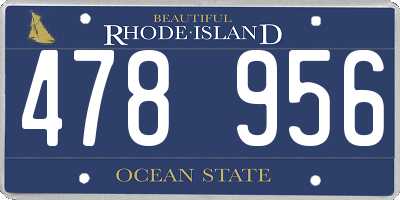 RI license plate 478956