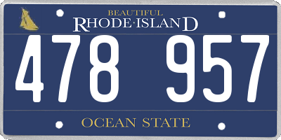 RI license plate 478957