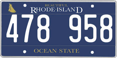 RI license plate 478958