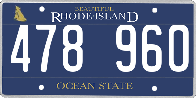 RI license plate 478960
