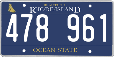 RI license plate 478961