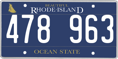 RI license plate 478963