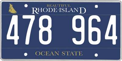RI license plate 478964