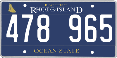 RI license plate 478965
