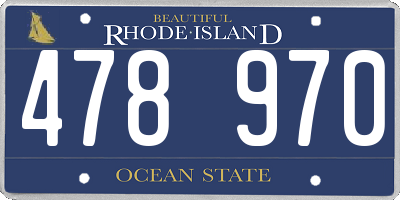 RI license plate 478970