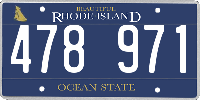 RI license plate 478971