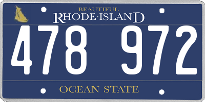 RI license plate 478972
