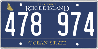 RI license plate 478974