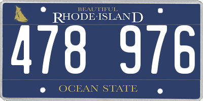 RI license plate 478976
