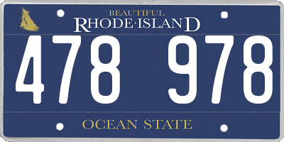 RI license plate 478978
