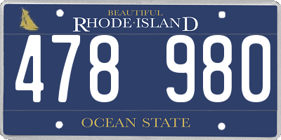 RI license plate 478980