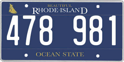 RI license plate 478981