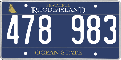 RI license plate 478983