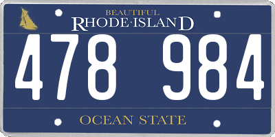 RI license plate 478984