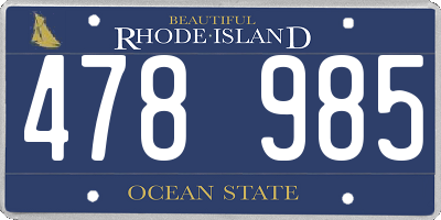 RI license plate 478985