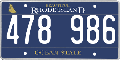 RI license plate 478986