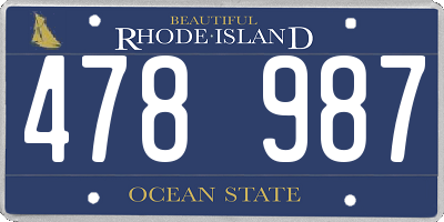 RI license plate 478987