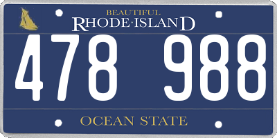 RI license plate 478988
