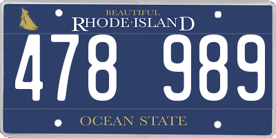 RI license plate 478989