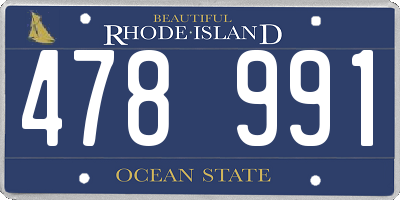 RI license plate 478991