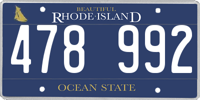 RI license plate 478992