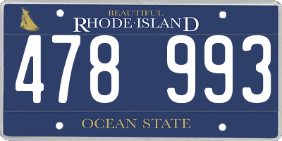 RI license plate 478993