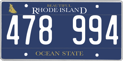 RI license plate 478994