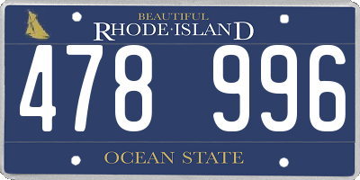 RI license plate 478996