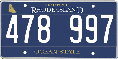 RI license plate 478997