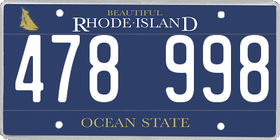 RI license plate 478998