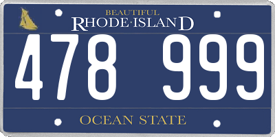 RI license plate 478999