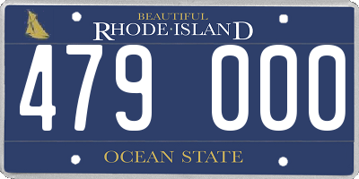 RI license plate 479000