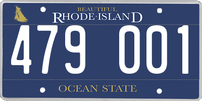 RI license plate 479001