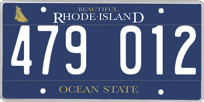 RI license plate 479012