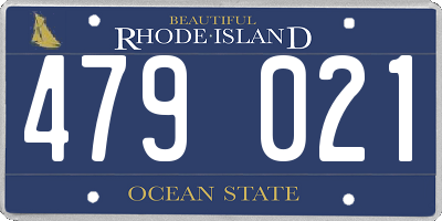 RI license plate 479021