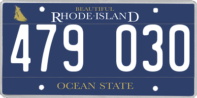 RI license plate 479030