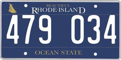 RI license plate 479034